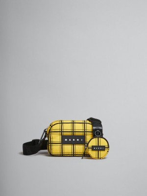 Marni Checked νάιλον Puff Camera Bag κίτρινα | QGRWA55263