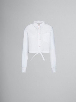 Marni Cropped Shirt In Bio Poplin ασπρα | MGRFT91994