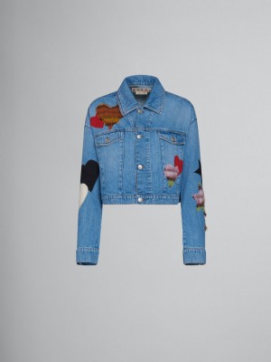 Marni Denim Jacket With Patches μπλε | XGRGW51368