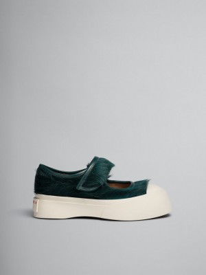 Marni Long-hair Calfskin Mary Jane Sneaker πρασινο | GRNEJ20738