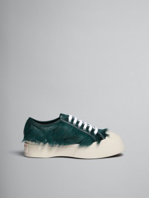 Marni Long-hair Calfskin Pablo δαντελα-up Sneaker πρασινο | XGRGW36797