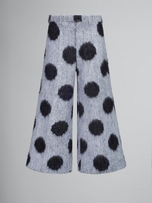 Marni Mohair Trousers With Maxi Polka Dots ασπρα | GRNZX49793