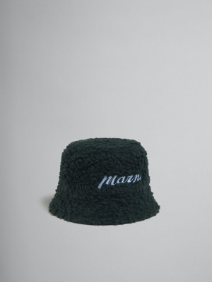 Marni Teddy Bucket Hat With Embroidered Logo πρασινο | XGRGW94751