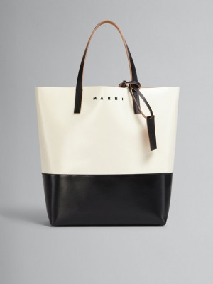 Marni Tribeca Shopping Bag ασπρα μαυρα | GRZDE81137