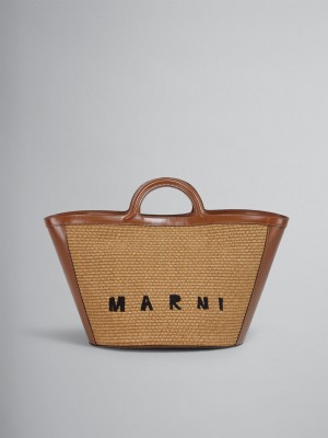 Marni Tropicalia Large Bag δερματινα And Raffia καφε | GGRUC30872