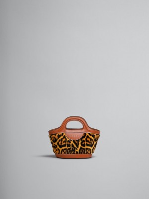 Marni Tropicalia Micro Bag κοντο-hair Shearling λεοπαρ | GRQAV78894