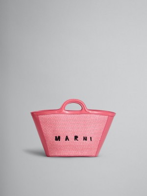 Marni Tropicalia Small Bag δερματινα And Raffia ροζ | GRJVR45817