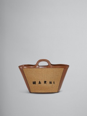 Marni Tropicalia Small Bag δερματινα And Raffia καφε | GREAH77408