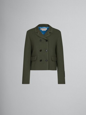 Marni Μαλλί Jacket With Contrast Stitching πρασινο | GRJBT96084