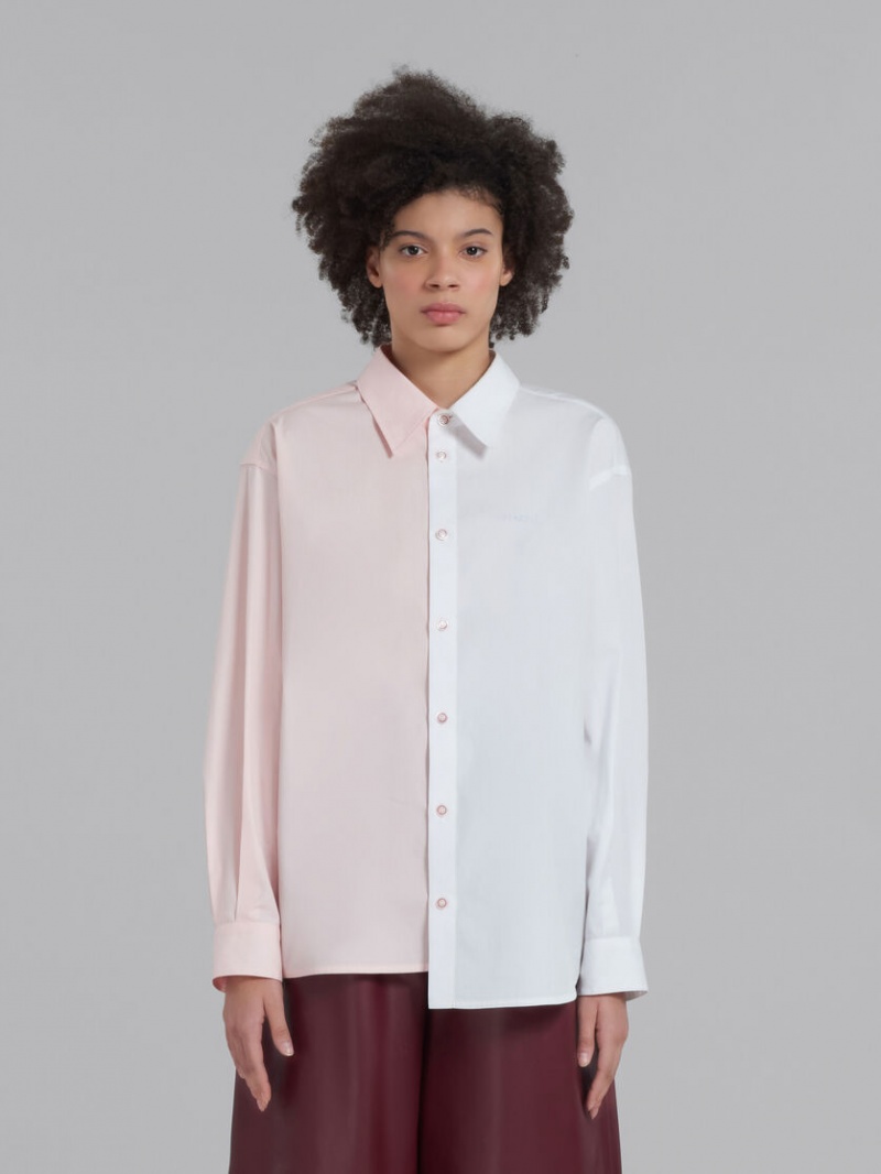 Marni Asymmetric Shirt In Bio Poplin ασπρα | GREAH57970