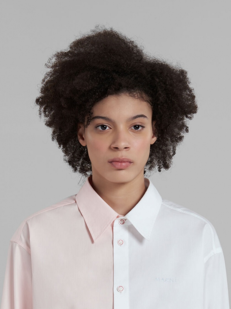 Marni Asymmetric Shirt In Bio Poplin ασπρα | GREAH57970