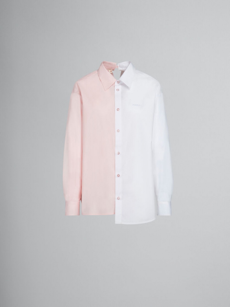 Marni Asymmetric Shirt In Bio Poplin ασπρα | GREAH57970