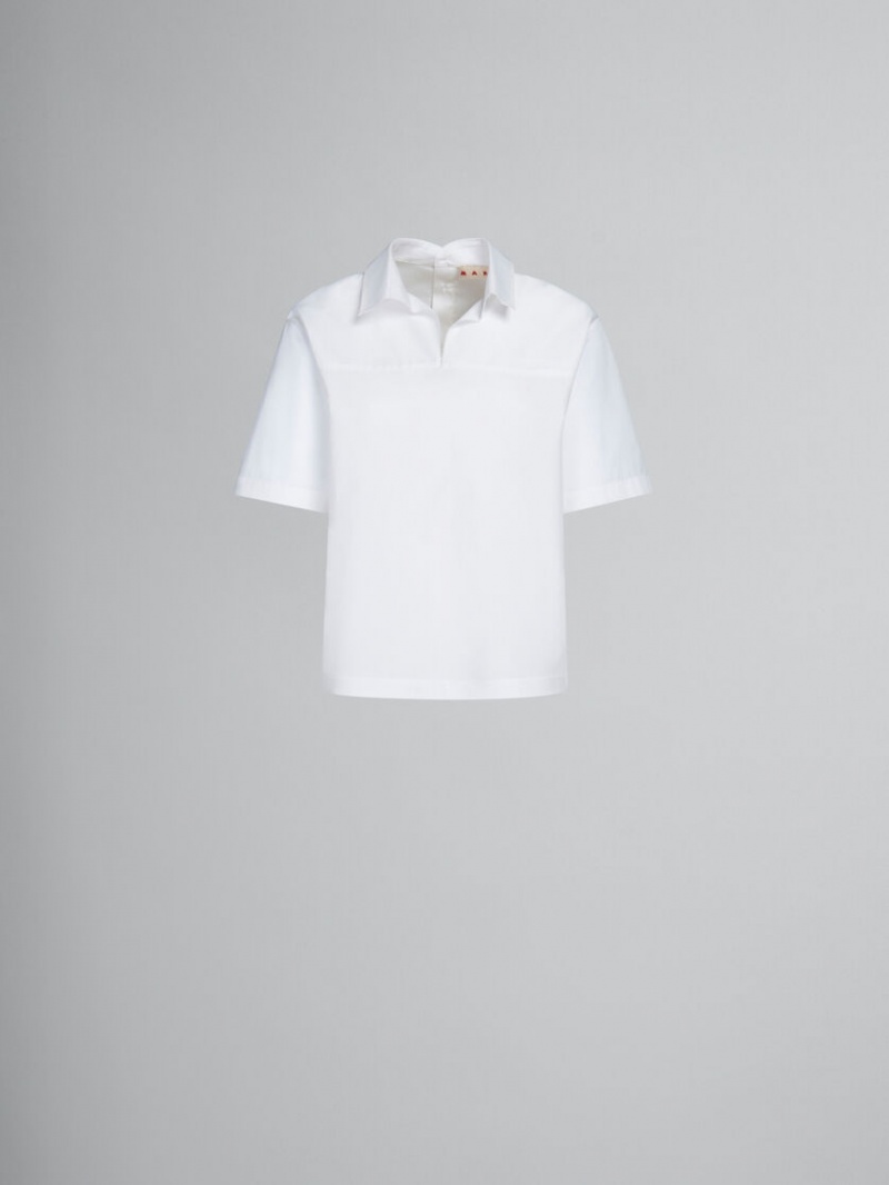 Marni Bio Poplin Blouse With Polo Back ασπρα | GRZDE75757