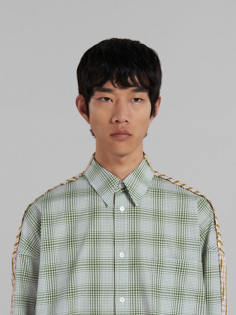 Marni Bio Poplin Shirt With Contrasting Checks πρασινο | GRIIZ63650