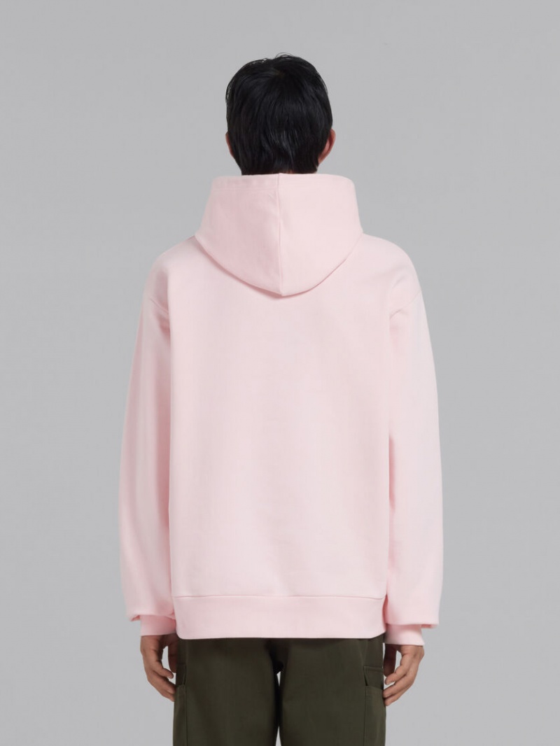 Marni Bio βαμβακερα Hoodie With Marni Print ροζ | GRQCS80586