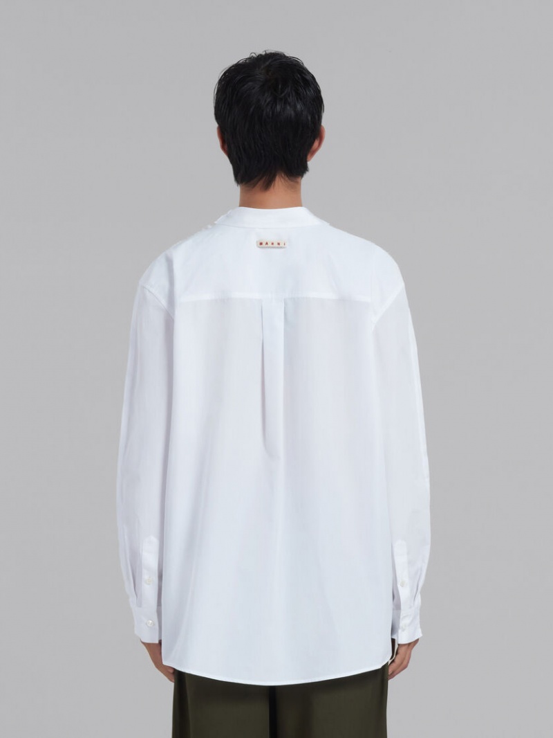 Marni Bio βαμβακερα Long-sleeved T-shirt With Back Yoke ασπρα | MGRFT84782