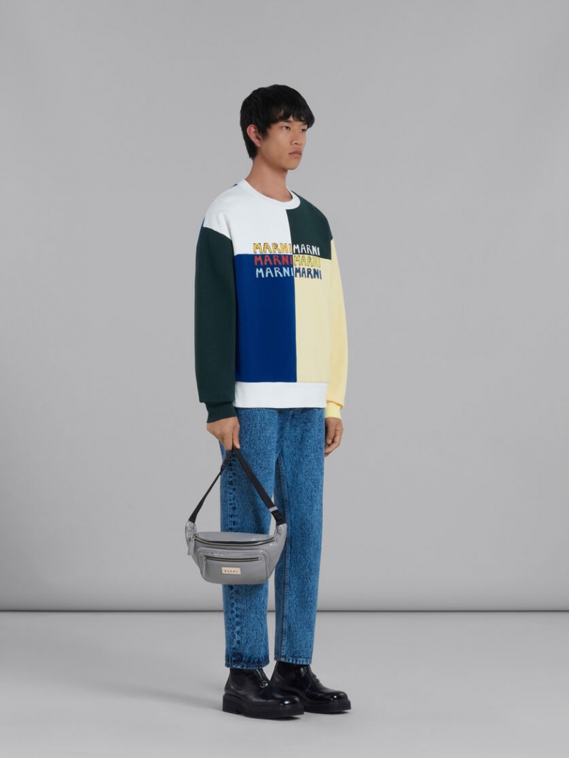 Marni Bio βαμβακερα Sweatshirt With Multi-logo Print Πολύχρωμο | GRXBR13045