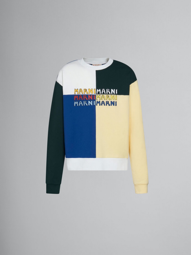 Marni Bio βαμβακερα Sweatshirt With Multi-logo Print Πολύχρωμο | GRXBR13045