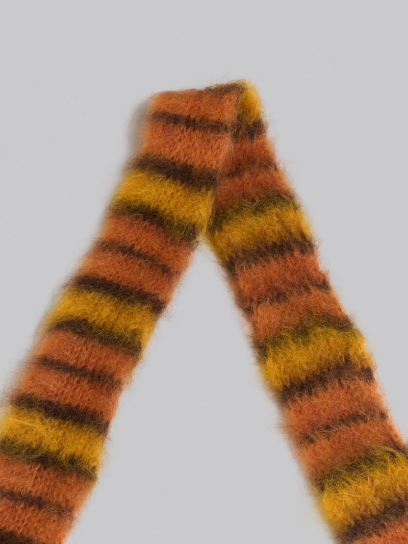 Marni Brushed Mohair And Μαλλί Scarf πορτοκαλι καφε | ZGRNQ76650