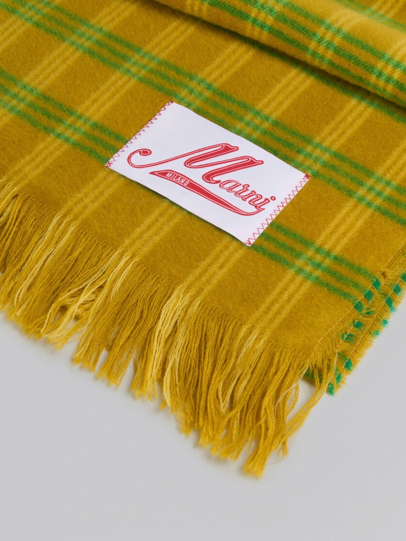 Marni Check Μαλλί Scarf πρασινο | GRCIF50522