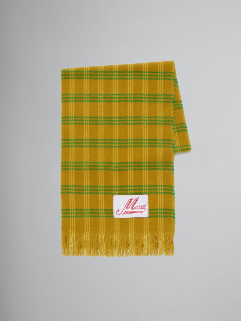 Marni Check Μαλλί Scarf πρασινο | GRCIF50522