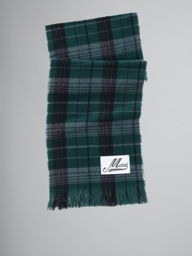 Marni Check Μαλλί Scarf πρασινο | GRJZR63558