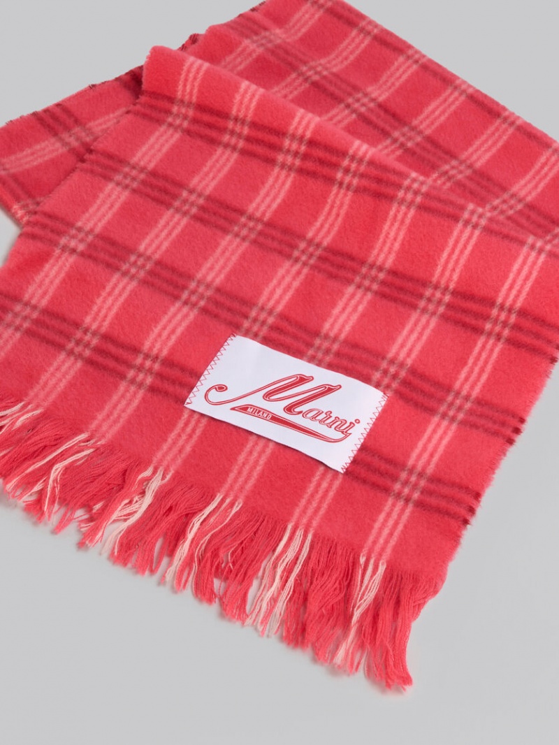 Marni Check Μαλλί Scarf ροζ ροζ | GRJKU12907