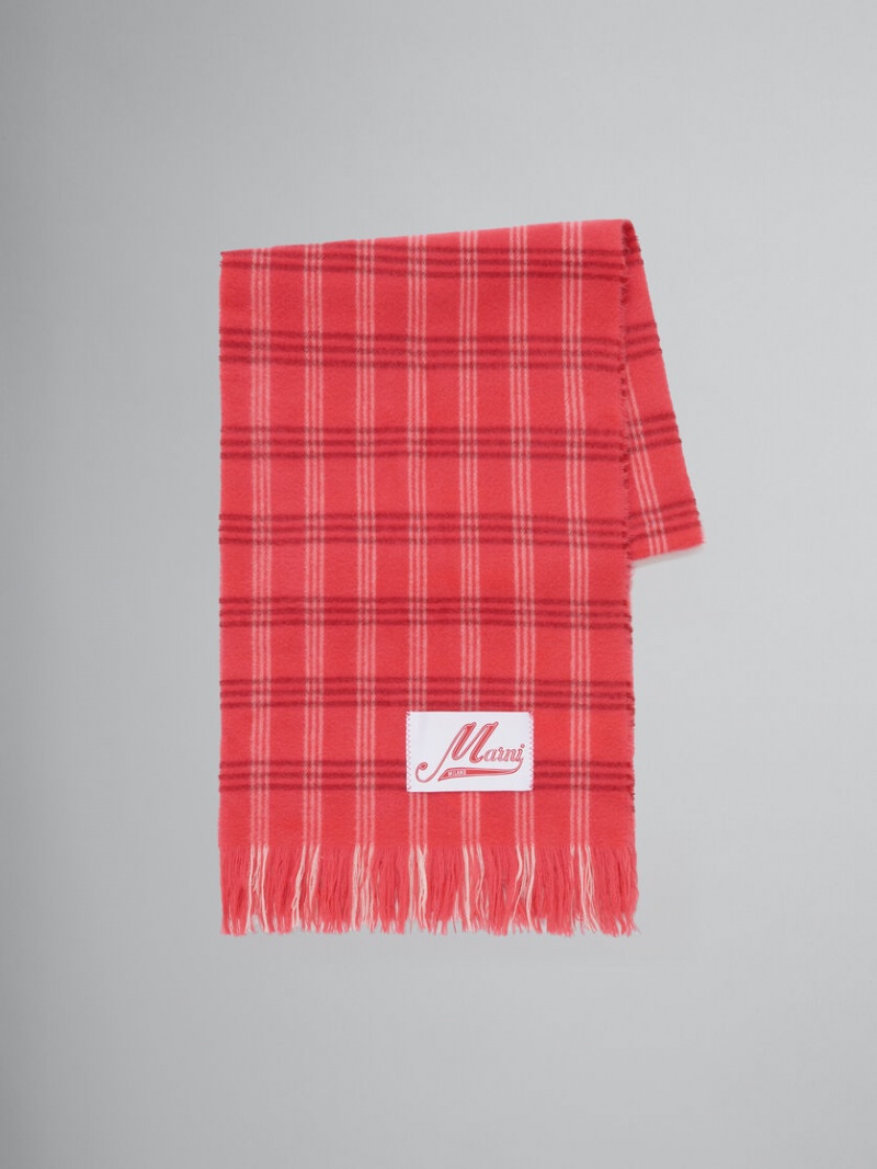 Marni Check Μαλλί Scarf ροζ ροζ | GRJKU12907