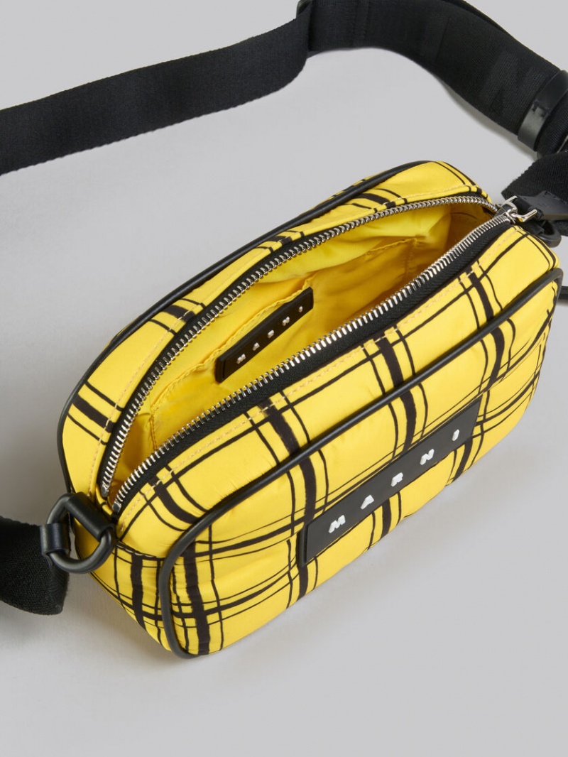 Marni Checked νάιλον Puff Camera Bag κίτρινα | QGRWA55263