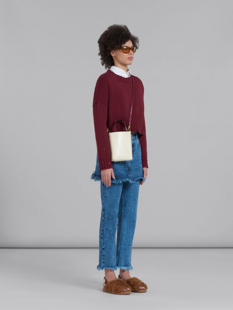 Marni Cropped Shirt In Bio Poplin ασπρα | MGRFT91994