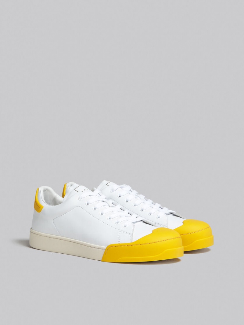 Marni Dada Bumper Sneaker δερματινα ασπρα κίτρινα | GRXBR49377