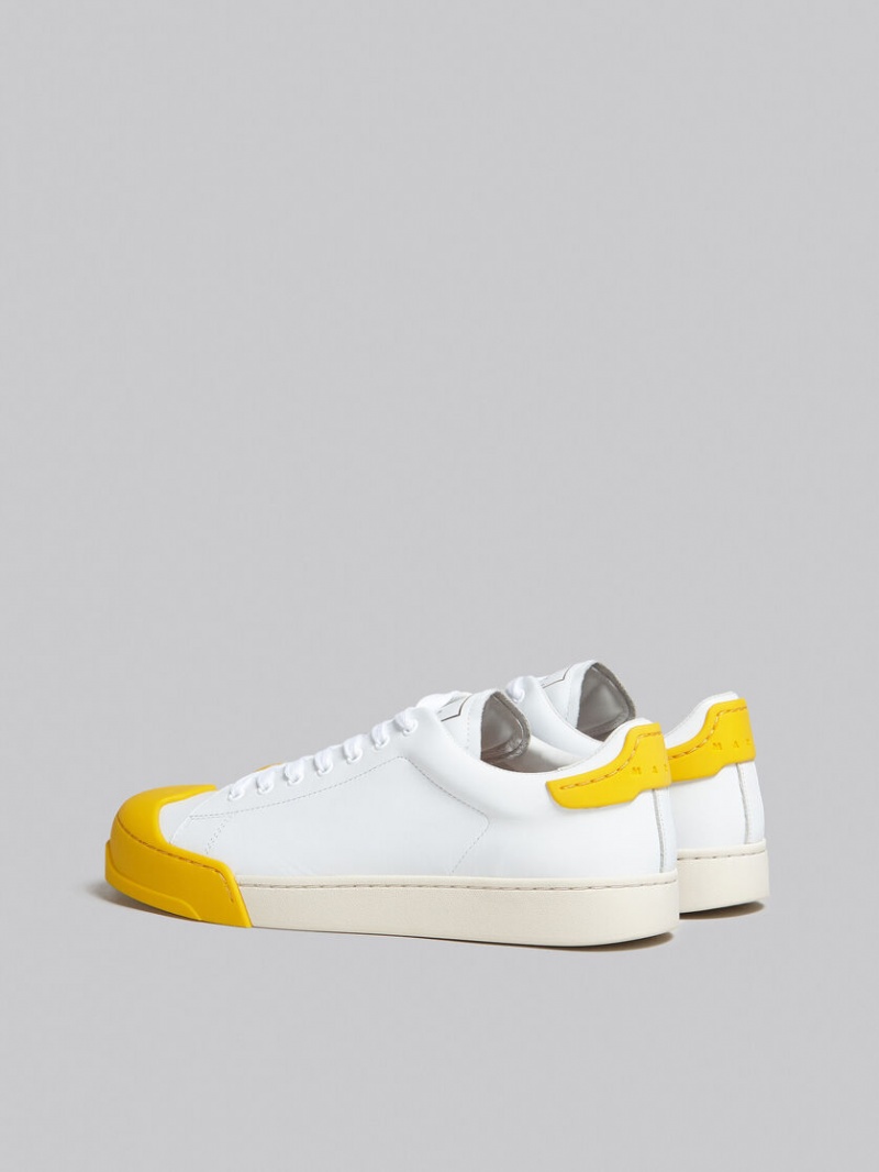 Marni Dada Bumper Sneaker δερματινα ασπρα κίτρινα | GRXBR49377