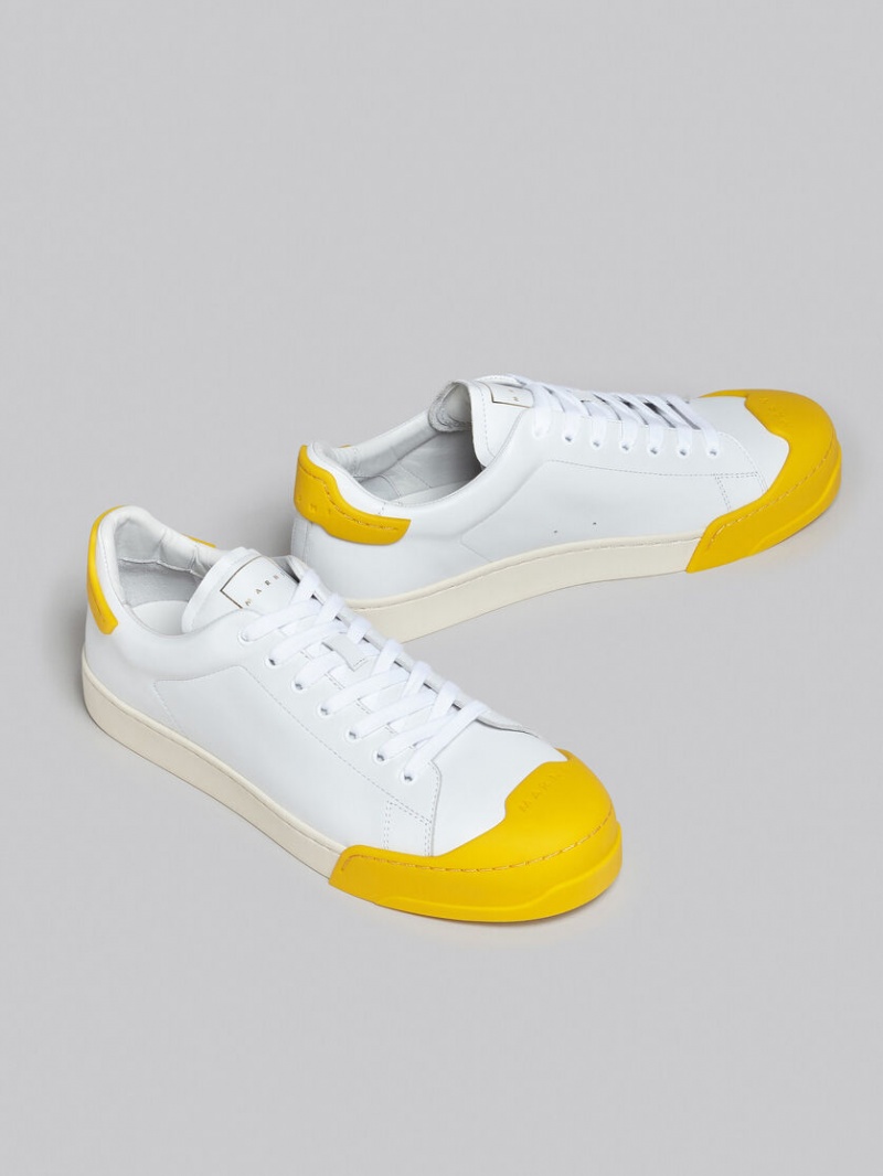 Marni Dada Bumper Sneaker δερματινα ασπρα κίτρινα | GRXBR49377