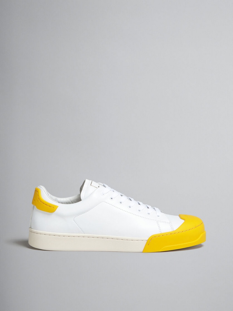 Marni Dada Bumper Sneaker δερματινα ασπρα κίτρινα | GRXBR49377