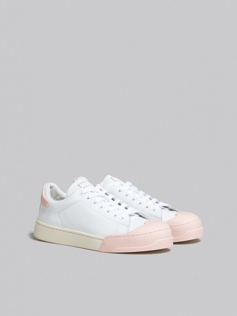 Marni Dada Bumper Sneaker δερματινα ασπρα ροζ | XGRBH94757