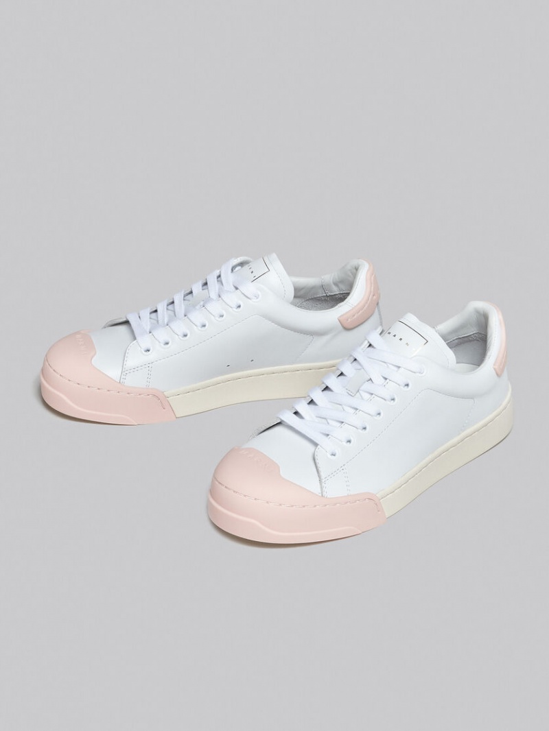 Marni Dada Bumper Sneaker δερματινα ασπρα ροζ | XGRBH94757