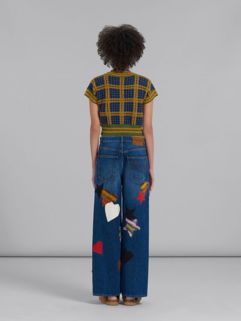 Marni Denim Trousers With Patches μπλε | PGRER22215