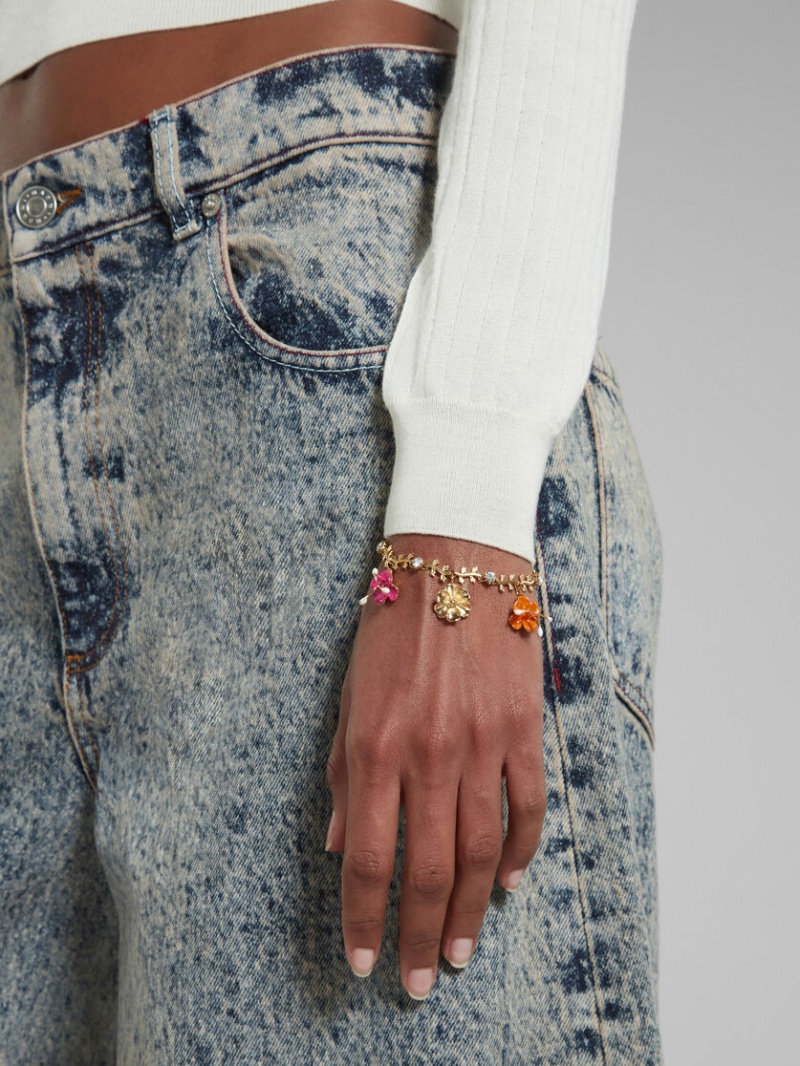 Marni Enamelled Flower Charm Bracelet με λουλουδια | EGRHC33665