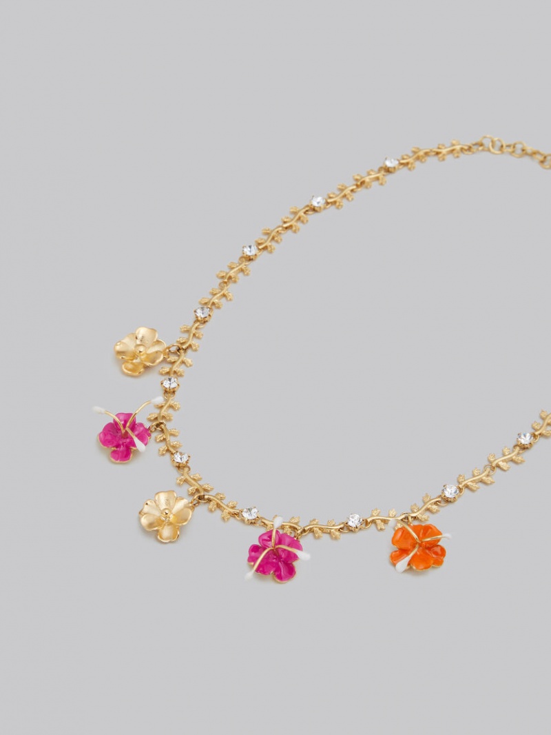 Marni Enamelled Flower Charm Necklace με λουλουδια | XGRBH14693