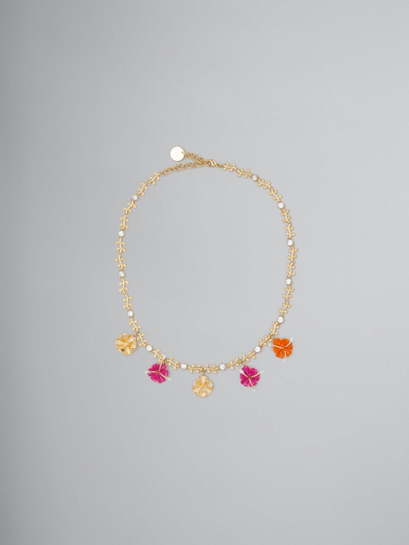 Marni Enamelled Flower Charm Necklace με λουλουδια | XGRBH14693