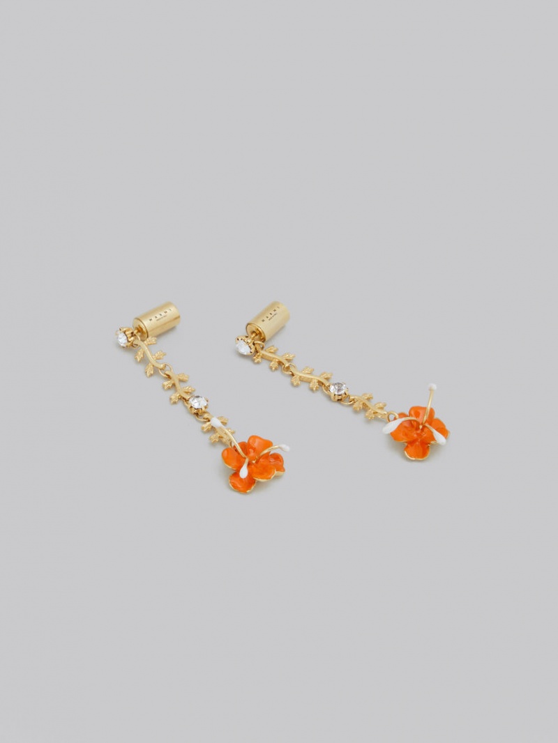 Marni Enamelled Metal Flower Drop με λουλουδια | MGRFT19761