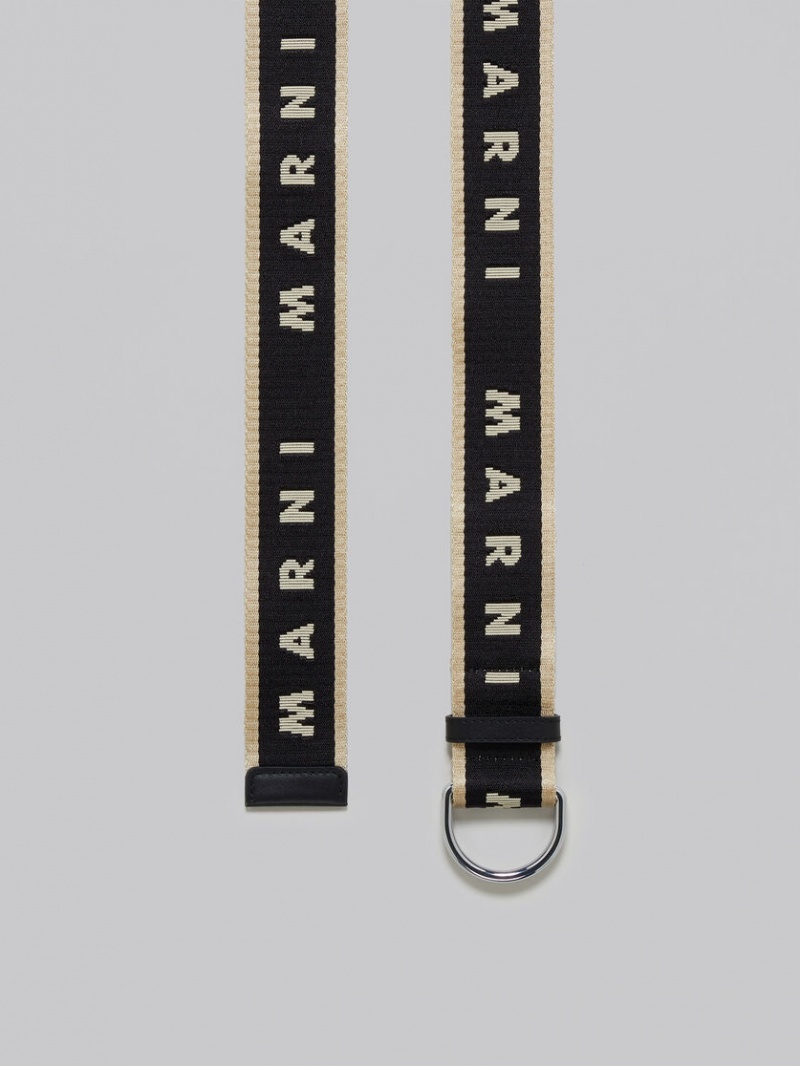 Marni Fabric Slider Belt With Logo μαυρα | EGRHC24181