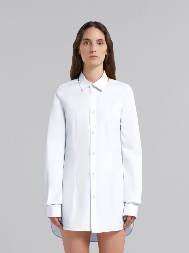 Marni Fitted Poplin Shirt With Balloon Sleeves ασπρα | GRNZX76054