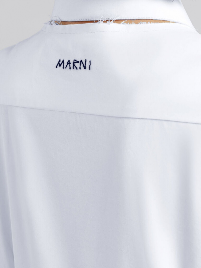 Marni Fitted Poplin Shirt With Balloon Sleeves ασπρα | GRNZX76054