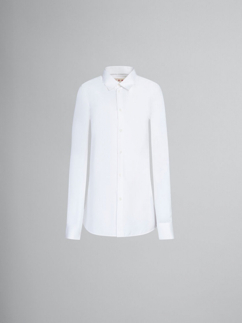 Marni Fitted Poplin Shirt With Balloon Sleeves ασπρα | GRNZX76054