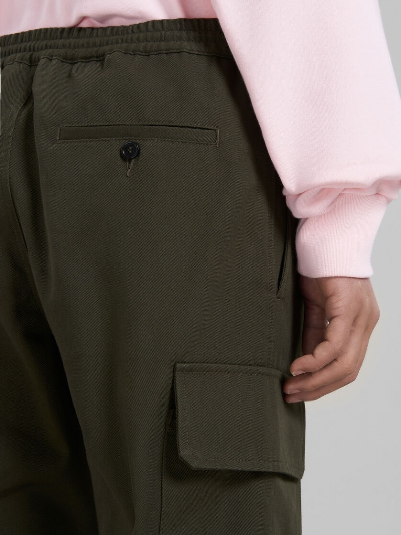 Marni Gabardine Cargo Pants With Drawstring waist πρασινο | GGRUC88812