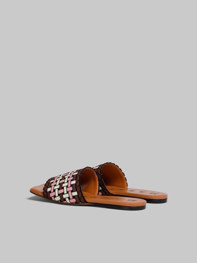 Marni Jacquard Sandal ανοιχτο κίτρινα καφε ροζ | GGREC24673