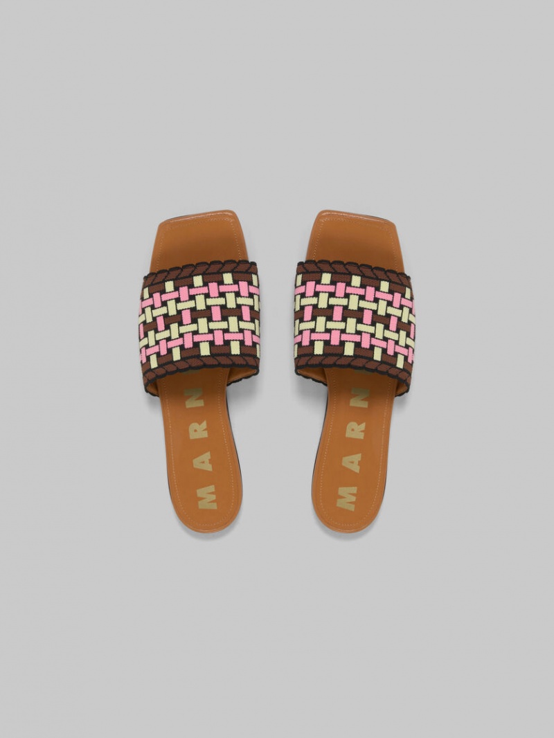 Marni Jacquard Sandal ανοιχτο κίτρινα καφε ροζ | GGREC24673