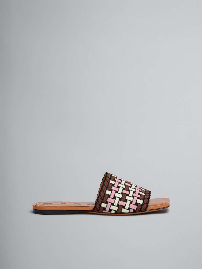 Marni Jacquard Sandal ανοιχτο κίτρινα καφε ροζ | GGREC24673