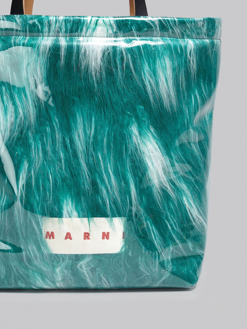 Marni Jade Coated Faux Fur πρασινο | EGRHC40088